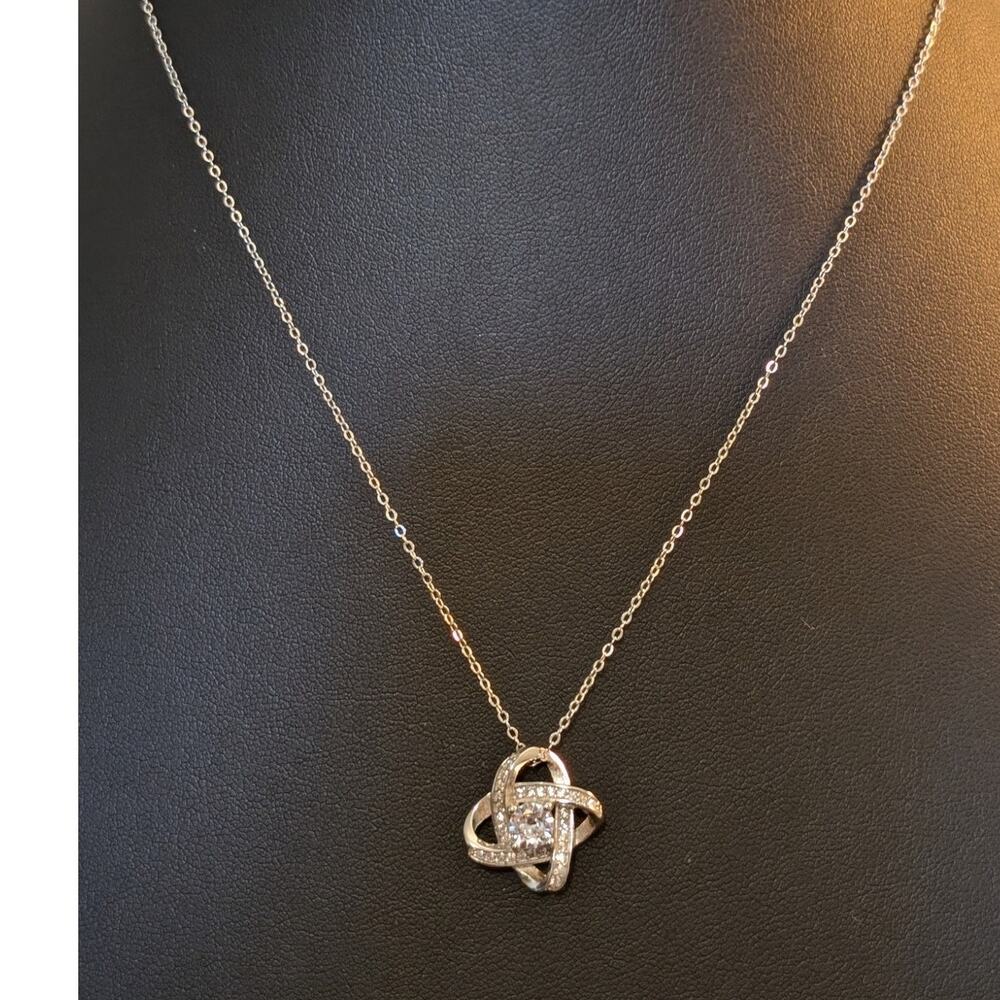 925 Sterling Silver Infinity CZ Love Know Pendant 16"-18" Necklace